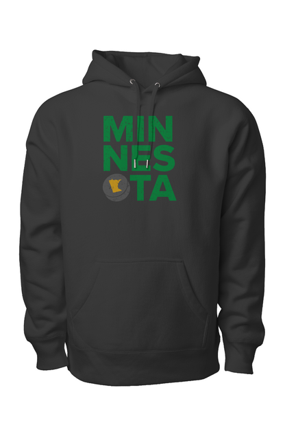 Minnesota Puck Legend Heavyweight Hoodie Black | Barn Garb Hockey Threads