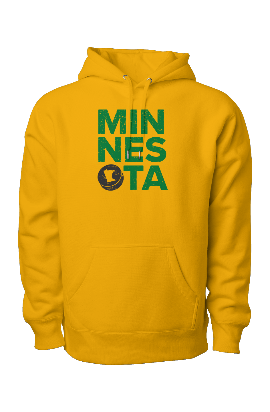 Minnesota Puck Legend Heavyweight Hoodie Gold | Barn Garb Hockey Threads