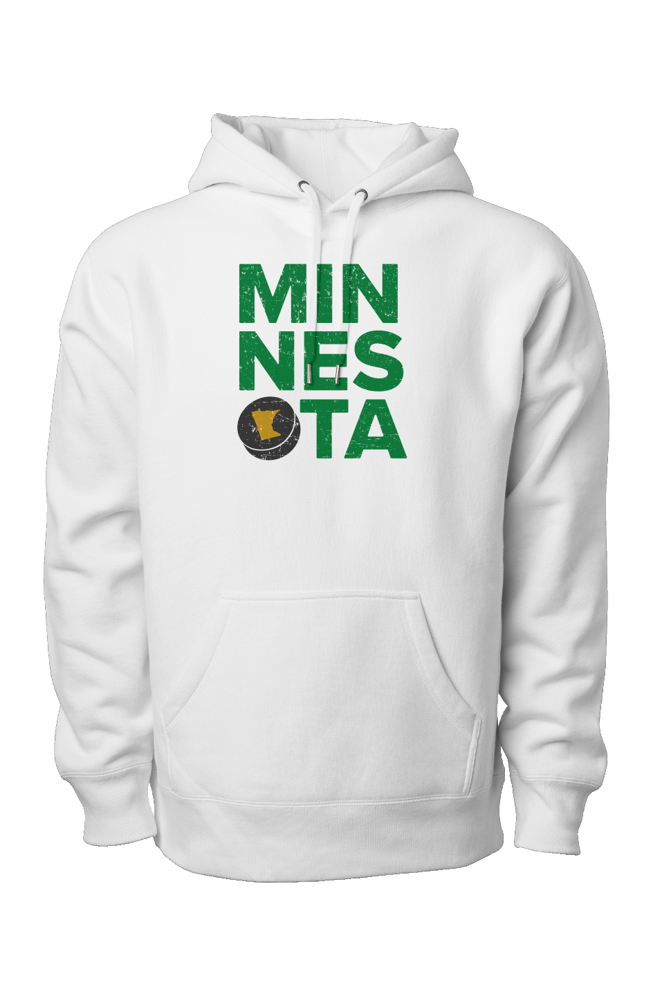 Minnesota Puck Legend Heavyweight Hoodie White | Barn Garb Hockey Threads