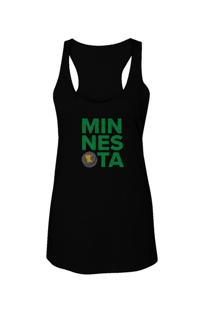 Minnesota Puck Racerback Barn Tank Black | Barn Garb Hockey Threads