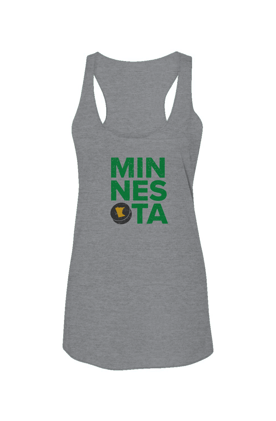 Minnesota Puck Racerback Barn Tank Grey | Barn Garb Hockey Threads