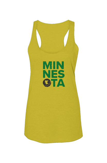 Minnesota Puck Racerback Barn Tank Yellow | Barn Garb Hockey Threads