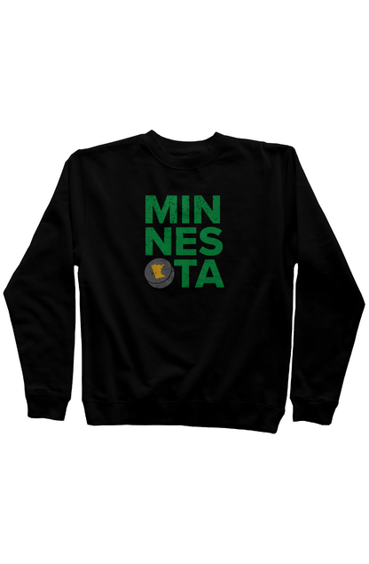 Minnesota Puck Rinkside Crewneck Sweatshirt Black | Barn Garb Hockey Threads