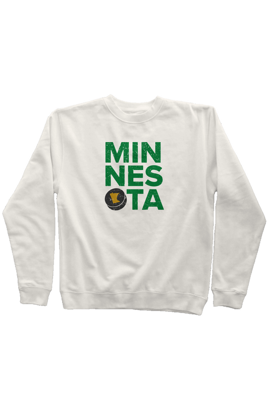 Minnesota Puck Rinkside Crewneck Sweatshirt Bone | Barn Garb Hockey Threads