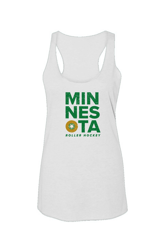 Minnesota Roller Racerback Barn Tank White | Barn Garb Hockey Threads