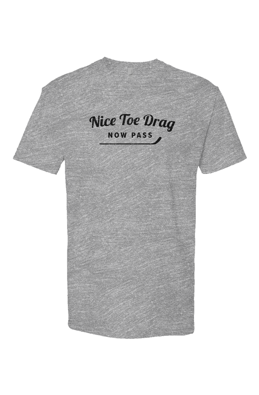 Nice Toe Drag Now Pass Breakaway Performance Tee Grey | Barn Garb Hockey Threads