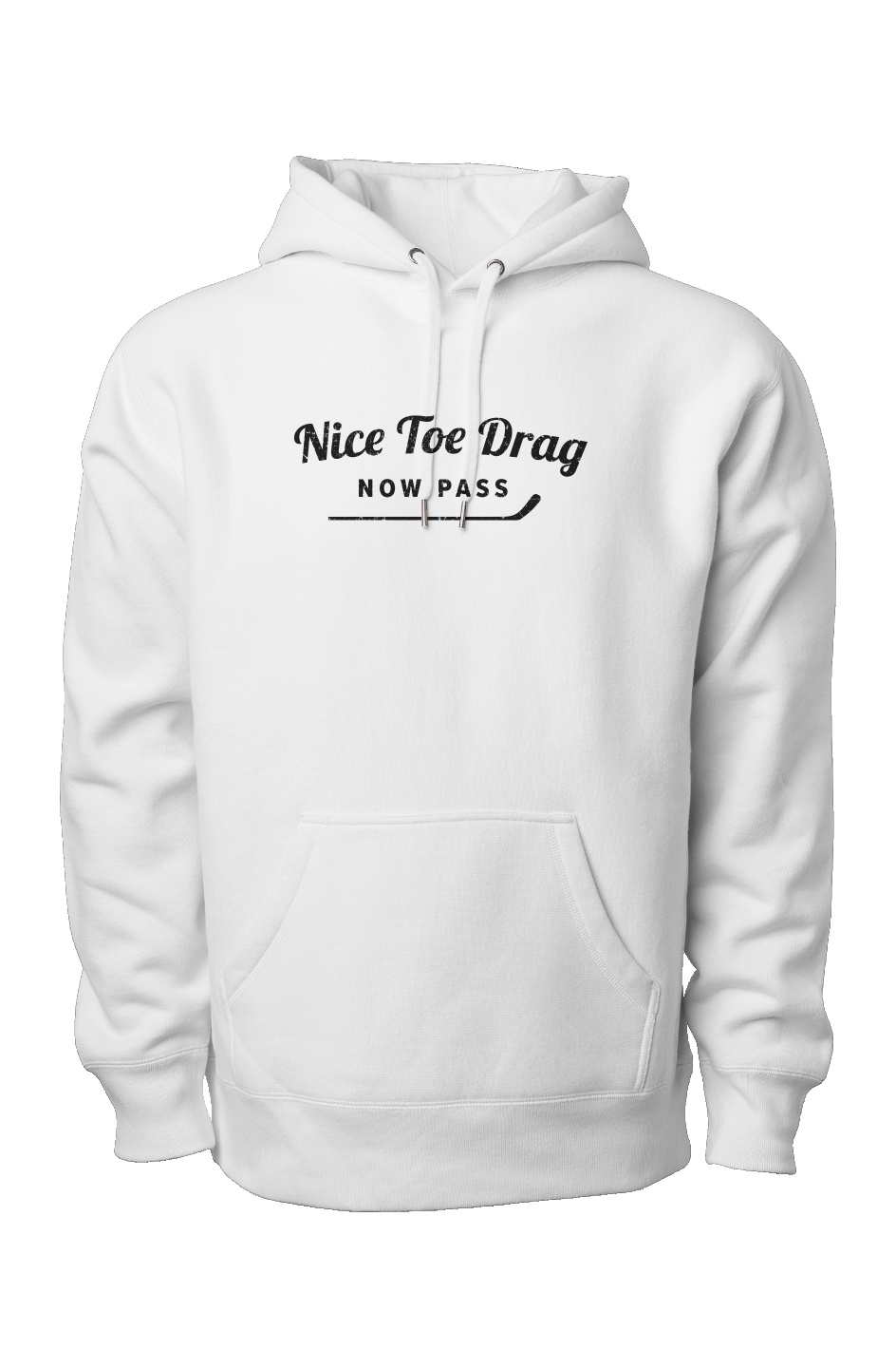 Nice Toe Drag Now Pass Legend Heavyweight Hoodie White | Barn Garb Hockey Threads