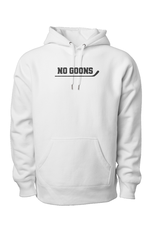 No Goons Legend Heavyweight Hoodie White | Barn Garb Hockey Threads