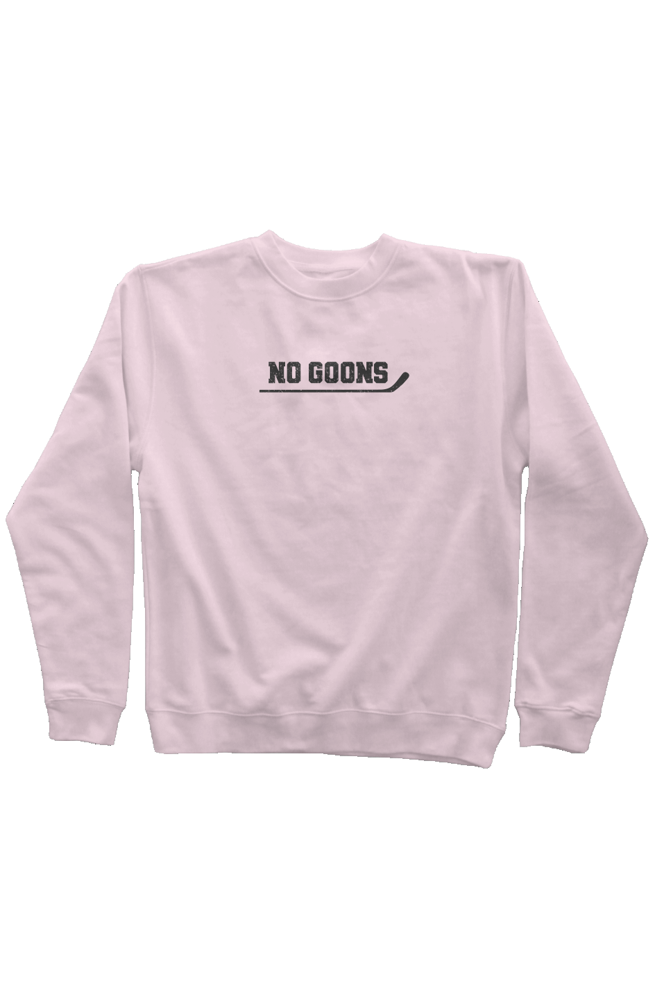 No Goons Rinkside Crewneck Sweatshirt Pink | Barn Garb Hockey Threads