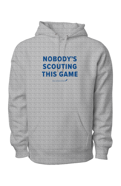 Nobody's Scouting This Game Legend Heavyweight Hoodie Grey | Barn Garb Hockey Threads
