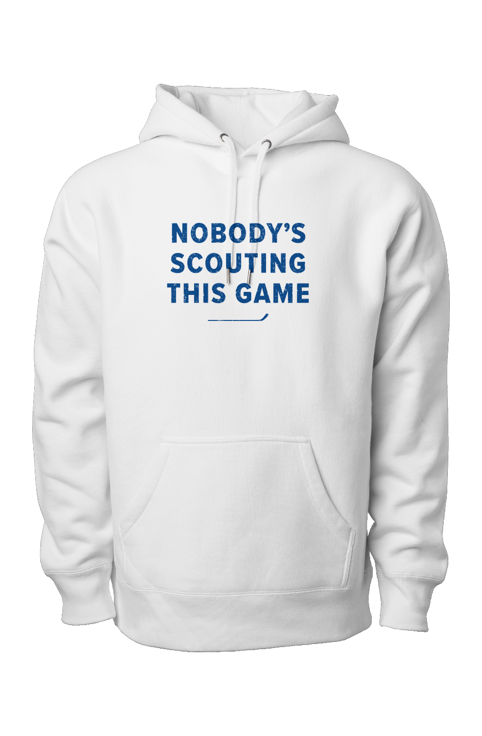 Nobody's Scouting This Game Legend Heavyweight Hoodie White | Barn Garb Hockey Threads