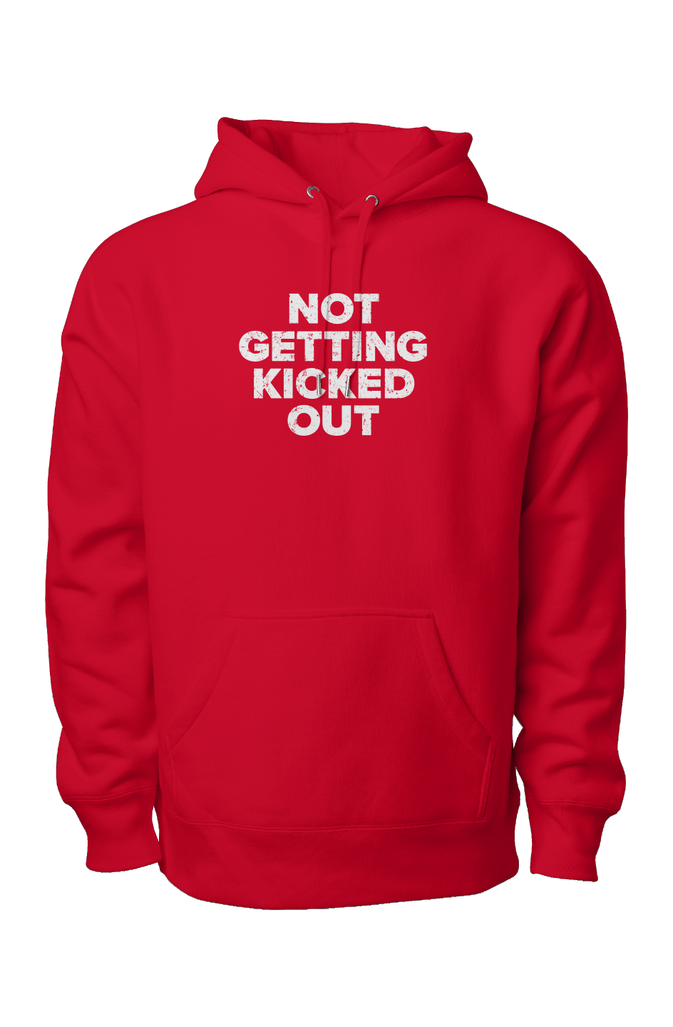 Not Getting Kicked Out Legend Heavyweight Hoodie Red | Barn Garb Hockey Threads