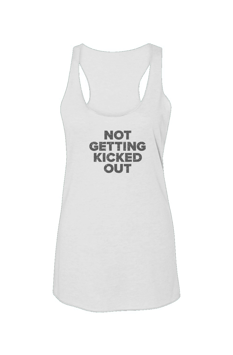 Not Getting Kicked Out Racerback Barn Tank White | Barn Garb Hockey Threads
