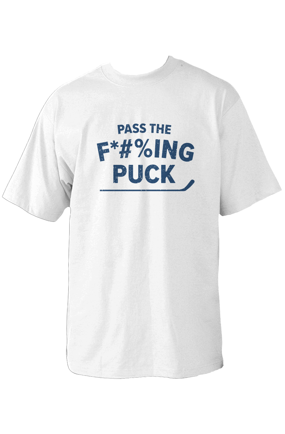 Pass the F*#%ing Puck 90s Throwback Tee White | Barn Garb Hockey Threads