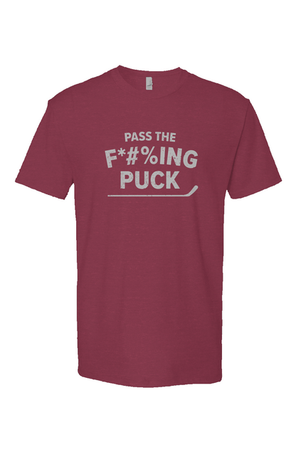 Pass the F*#%ing Puck Breakaway Performance Tee Cardinal | Barn Garb Hockey Threads