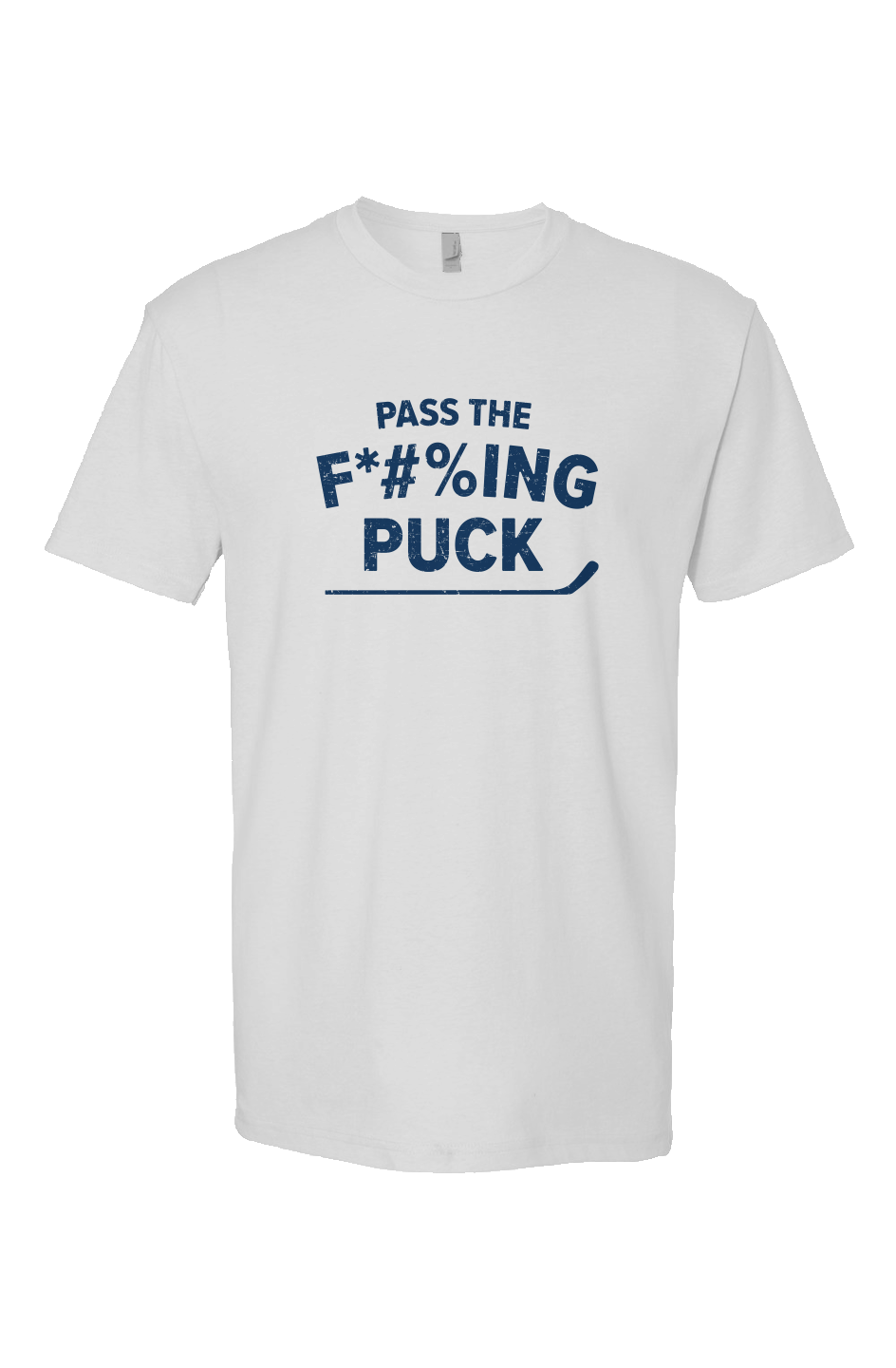 Pass the F*#%ing Puck Breakaway Performance Tee White | Barn Garb Hockey Threads