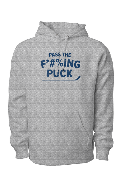 Pass the F*#%ing Puck Legend Heavyweight Hoodie Grey | Barn Garb Hockey Threads