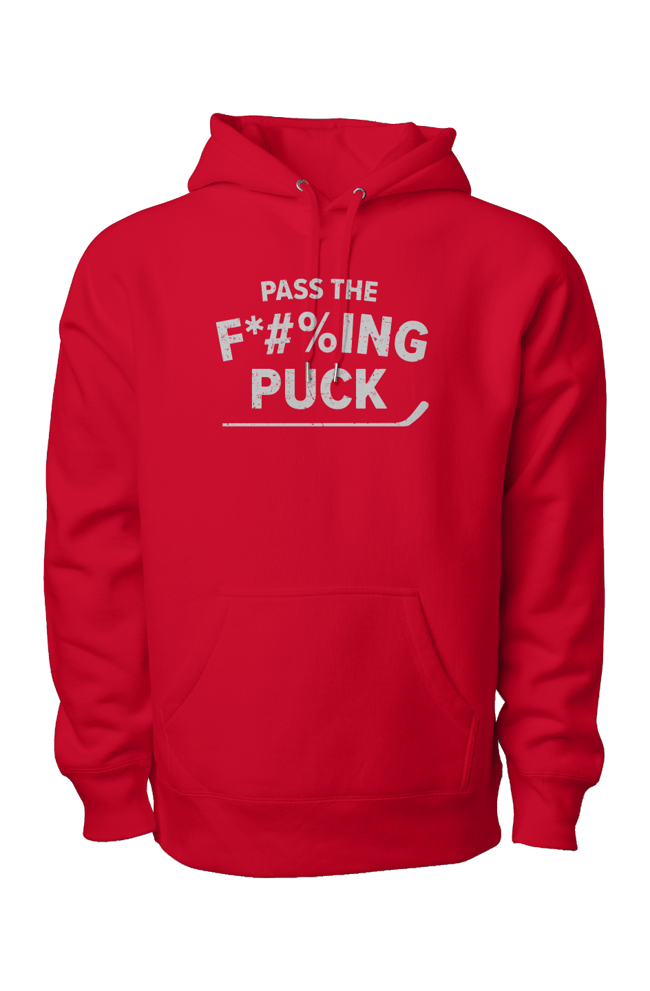 Pass the F*#%ing Puck Legend Heavyweight Hoodie Red | Barn Garb Hockey Threads