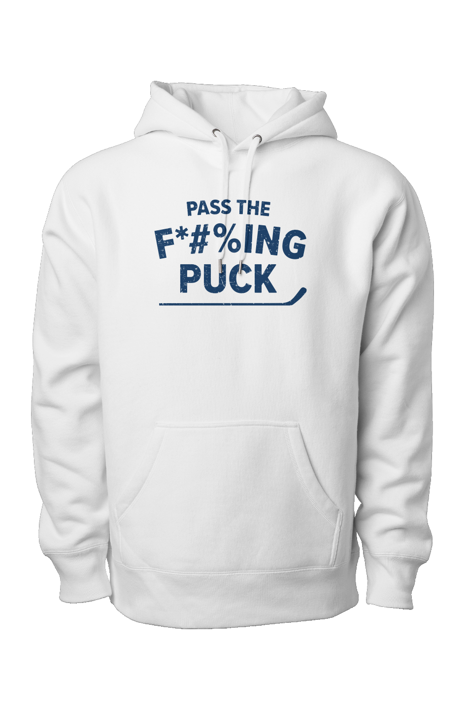 Pass the F*#%ing Puck Legend Heavyweight Hoodie White | Barn Garb Hockey Threads
