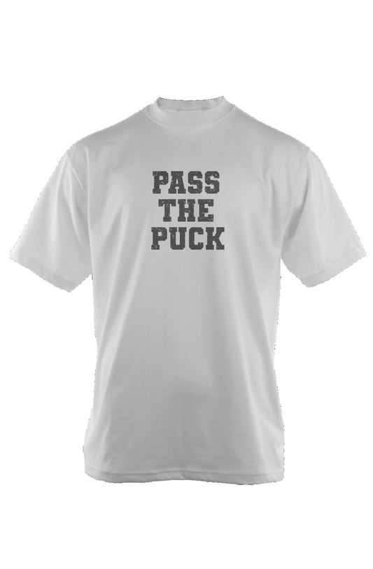 Pass the Puck 90s Throwback Tee White | Barn Garb Hockey Threads