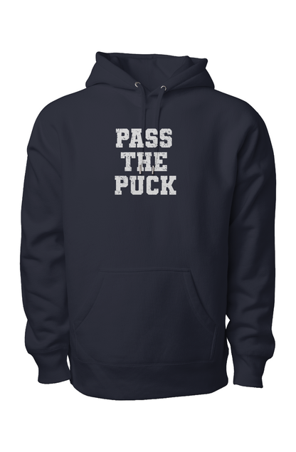 Pass the Puck Legend Heavyweight Hoodie Navy Blue | Barn Garb Hockey Threads
