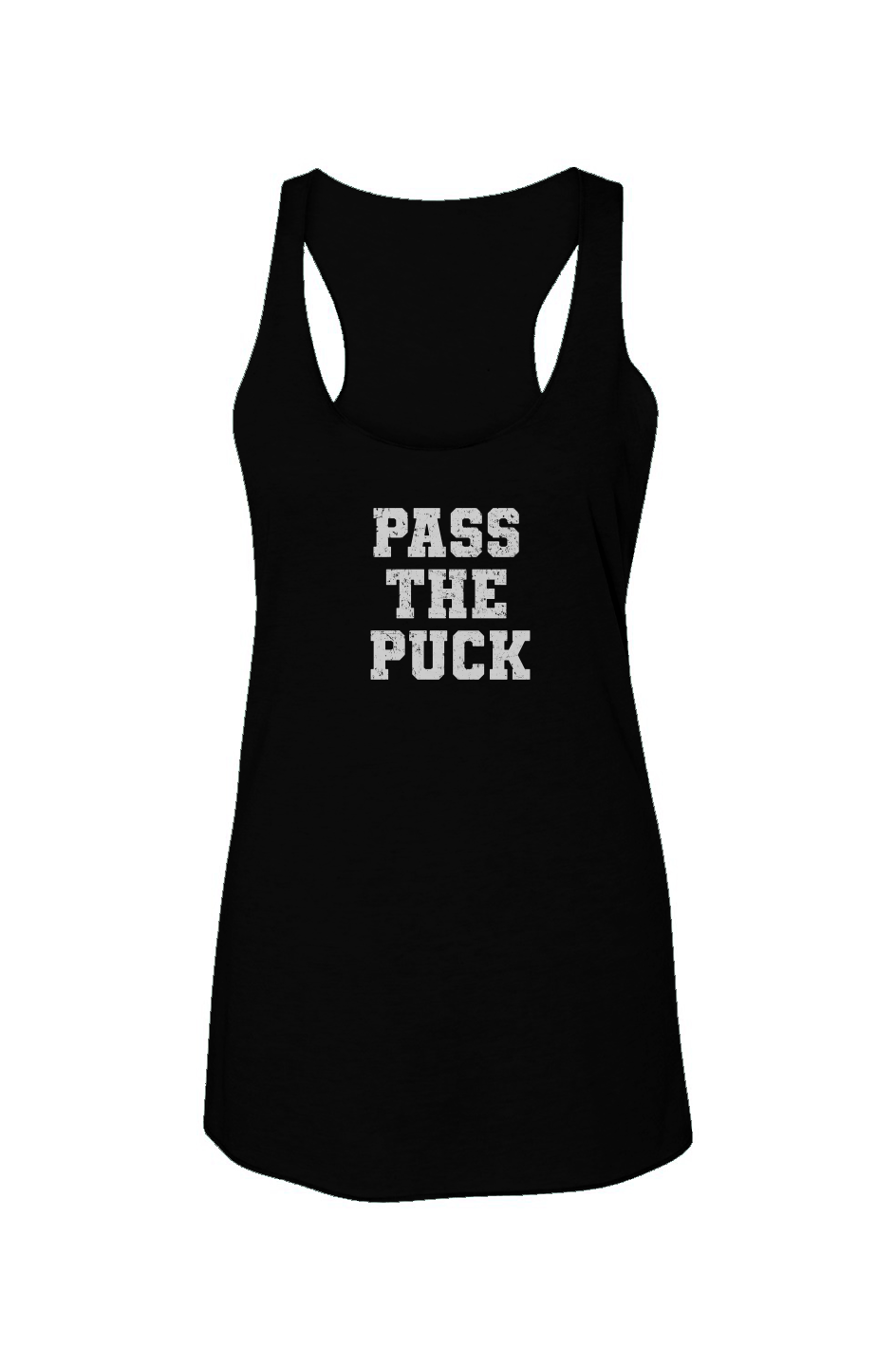 Pass the Puck Racerback Barn Tank Black | Barn Garb Hockey Threads