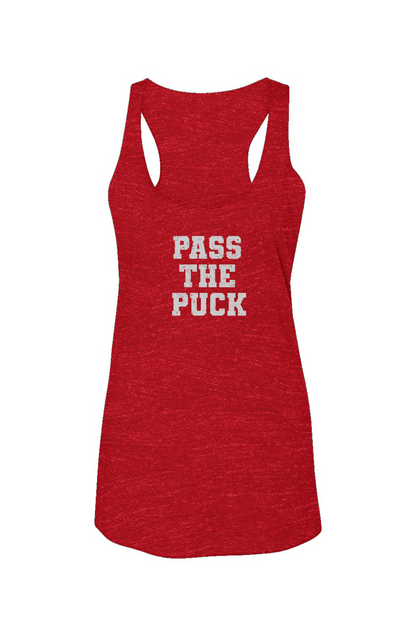 Pass the Puck Racerback Barn Tank Red | Barn Garb Hockey Threads