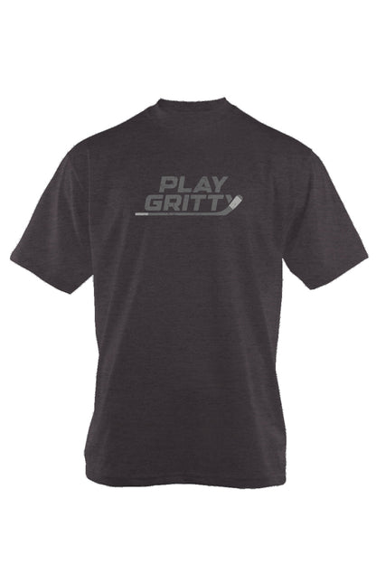 Play Gritty 90s Throwback Tee Charcoal | Barn Garb Hockey Threads
