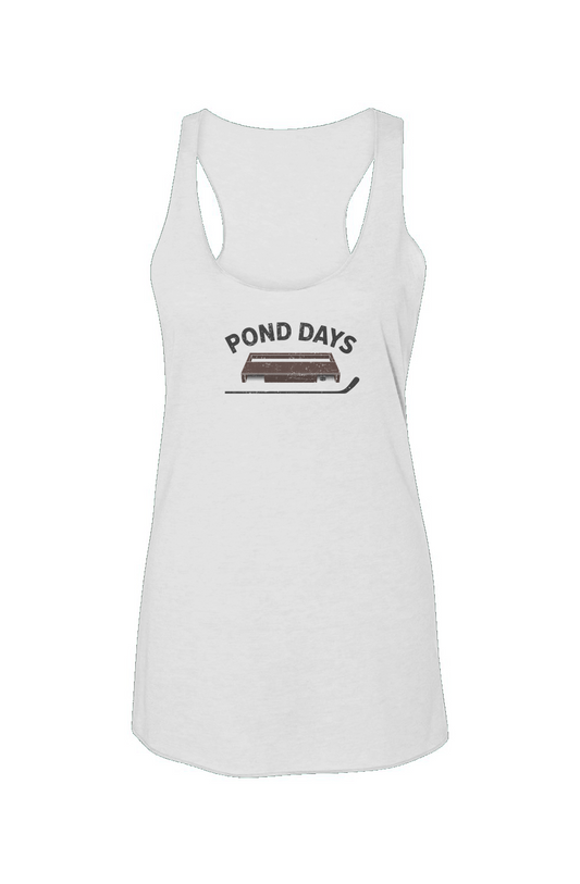 Pond Days Racerback Barn Tank White | Barn Garb Hockey Threads