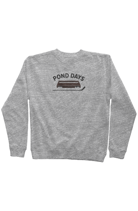 Pond Days Rinkside Crewneck Sweatshirt Grey | Barn Garb Hockey Threads