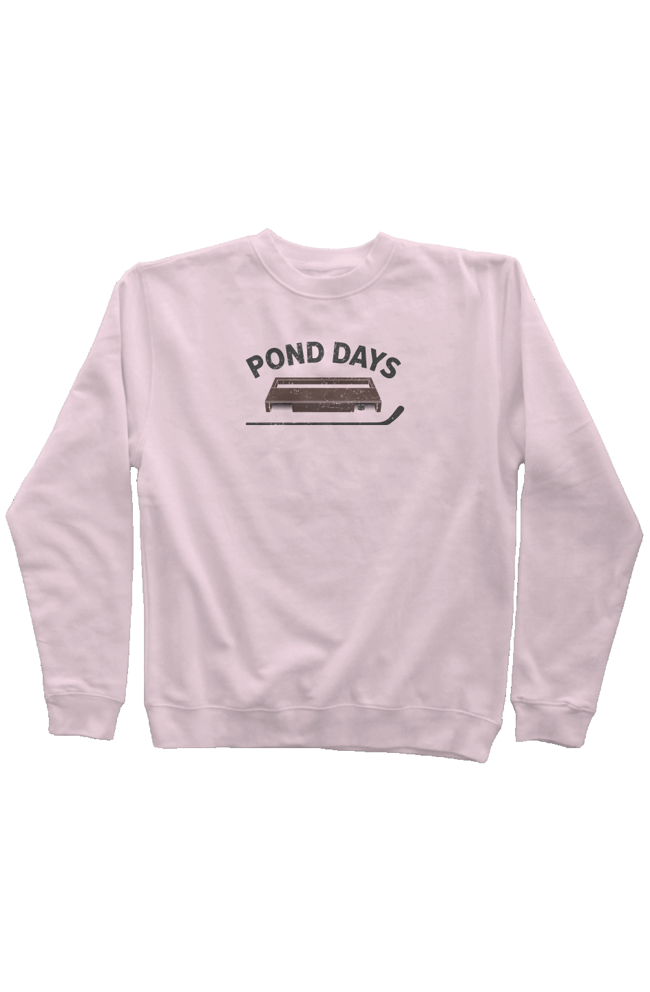 Pond Days Rinkside Crewneck Sweatshirt Pink | Barn Garb Hockey Threads