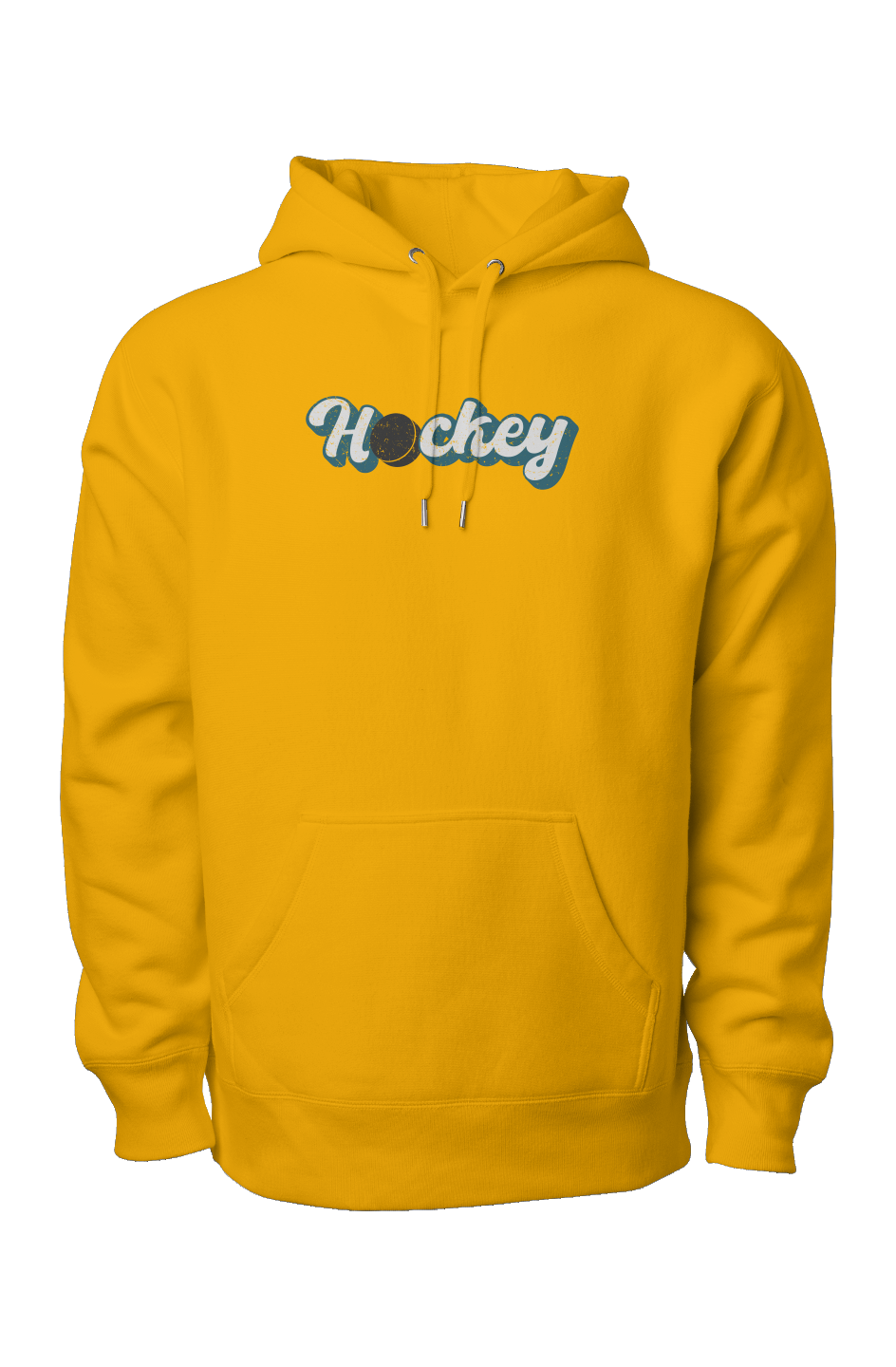 Puckin' Script Legend Heavyweight Hoodie Gold | Barn Garb Hockey Threads