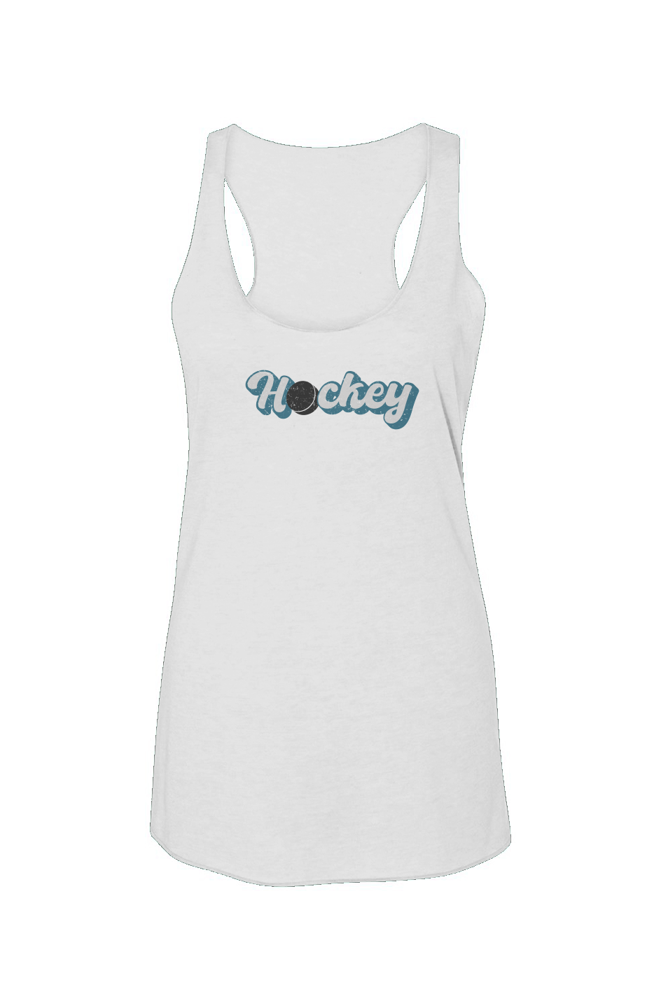 Puckin' Script Racerback Barn Tank White | Barn Garb Hockey Threads