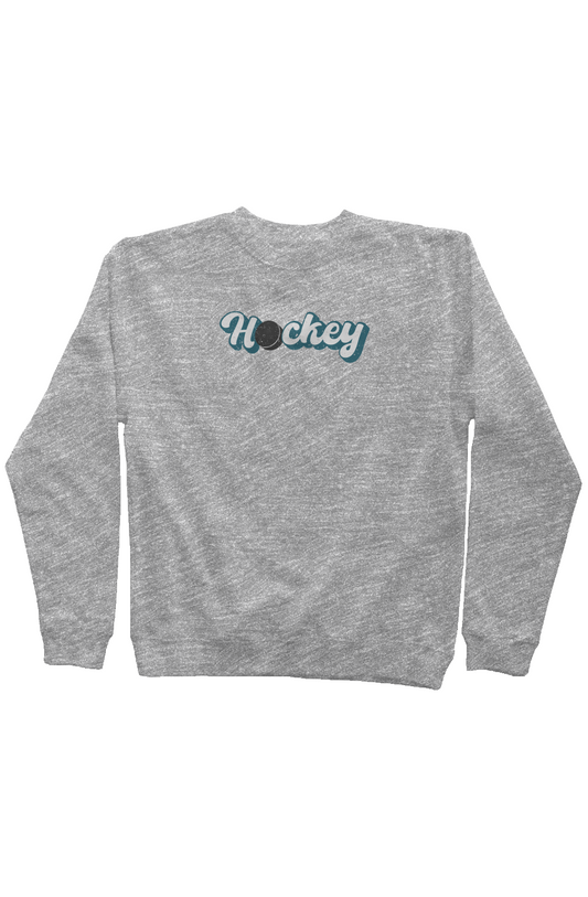 Puckin' Script Rinkside Crewneck Sweatshirt Grey | Barn Garb Hockey Threads