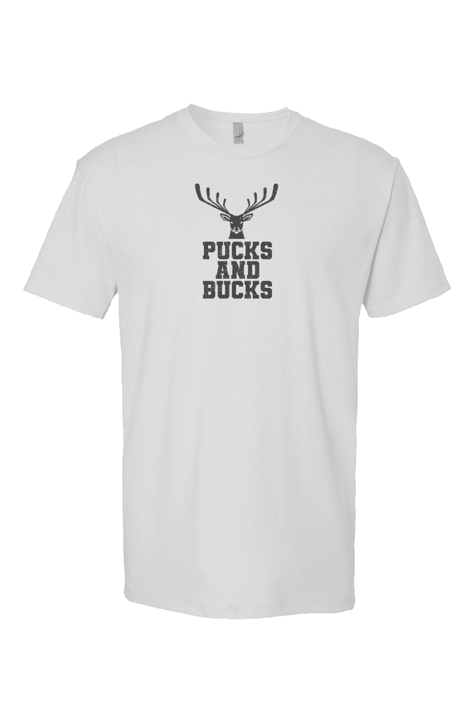 Pucks And Bucks Stacked Breakaway Performance Tee White | Barn Garb Hockey Threads