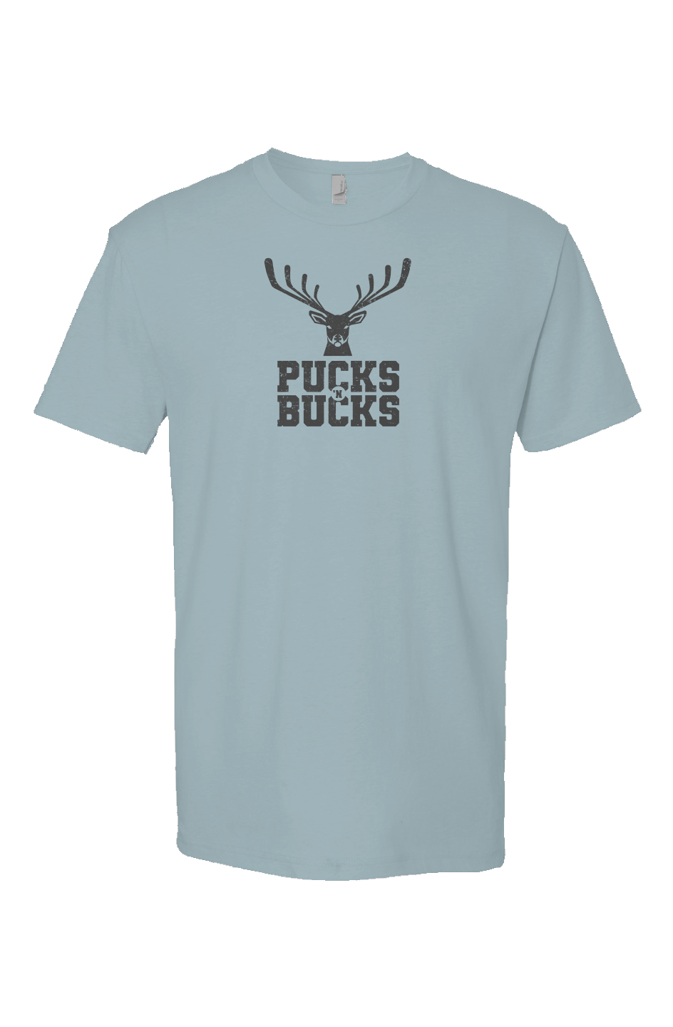 Pucks N Bucks Breakaway Performance Tee Ice Blue | Barn Garb Hockey Threads