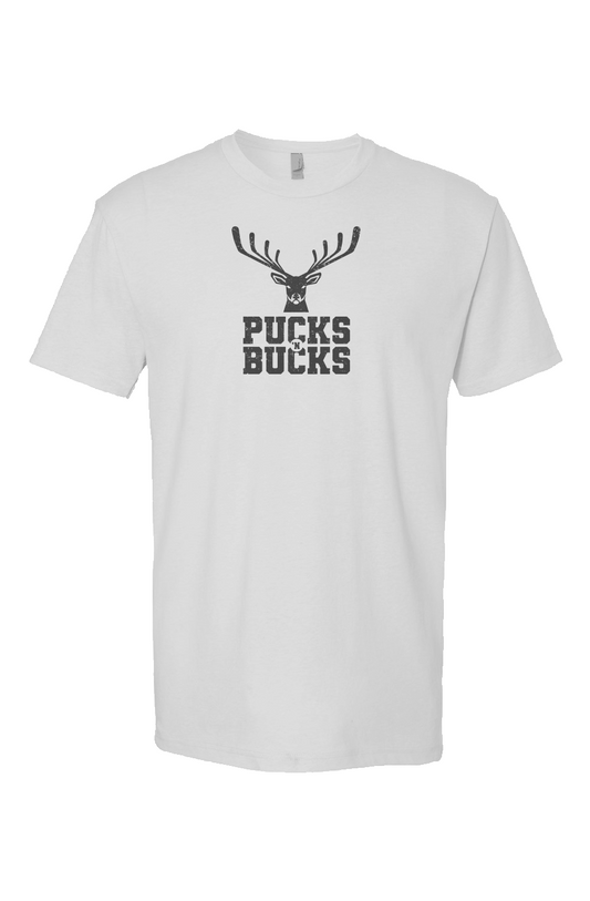 Pucks N Bucks Breakaway Performance Tee White | Barn Garb Hockey Threads