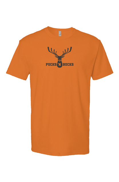 Pucks N Bucks Crest Breakaway Performance Tee Orange | Barn Garb Hockey Threads