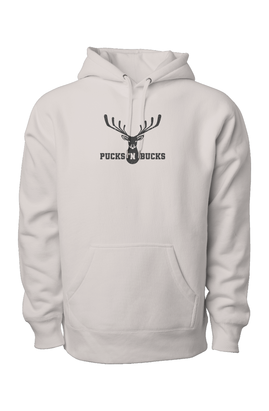 Pucks N Bucks Crest Legend Heavyweight Hoodie Bone | Barn Garb Hockey Threads