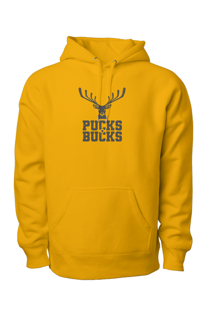 Pucks N Bucks Legend Heavyweight Hoodie Gold | Barn Garb Hockey Threads