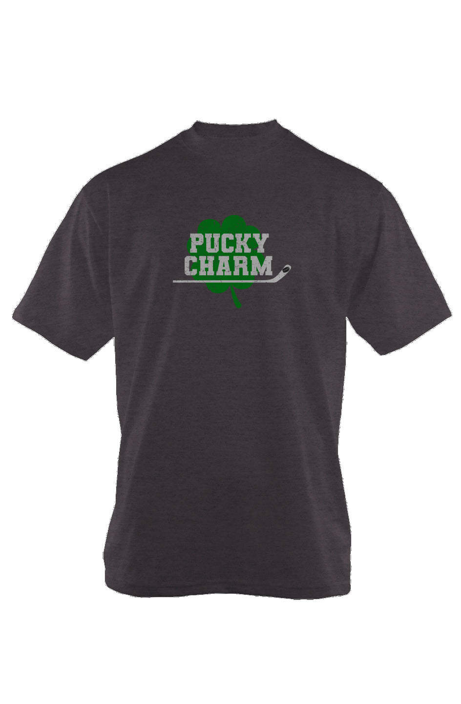 Pucky Charm 90s Throwback Tee Charcoal | Barn Garb Hockey Threads