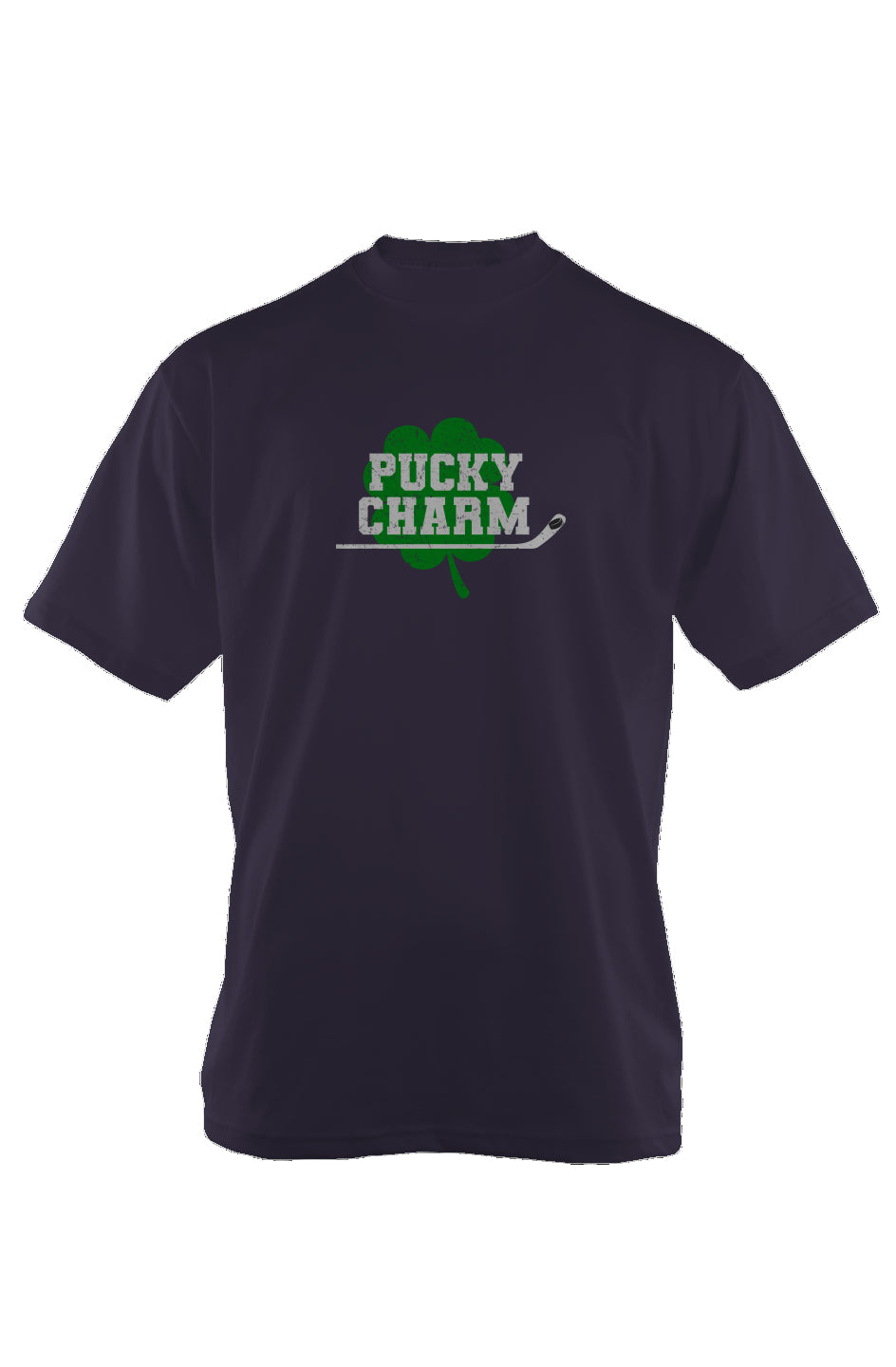 Pucky Charm 90s Throwback Tee Navy Blue | Barn Garb Hockey Threads