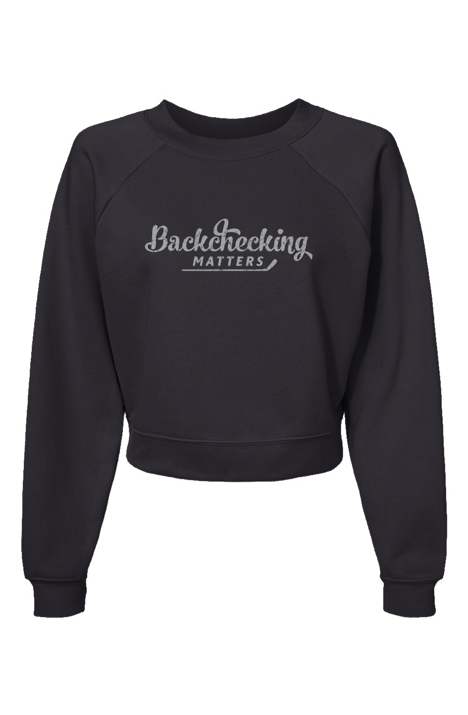 Raglan Rival Backchecking Matters Pullover Charcoal | Barn Garb Hockey Threads