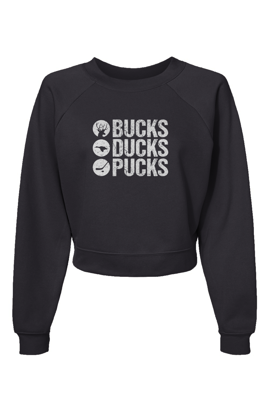 Raglan Rival Bucks Ducks Pucks Pullover Charcoal | Barn Garb Hockey Threads