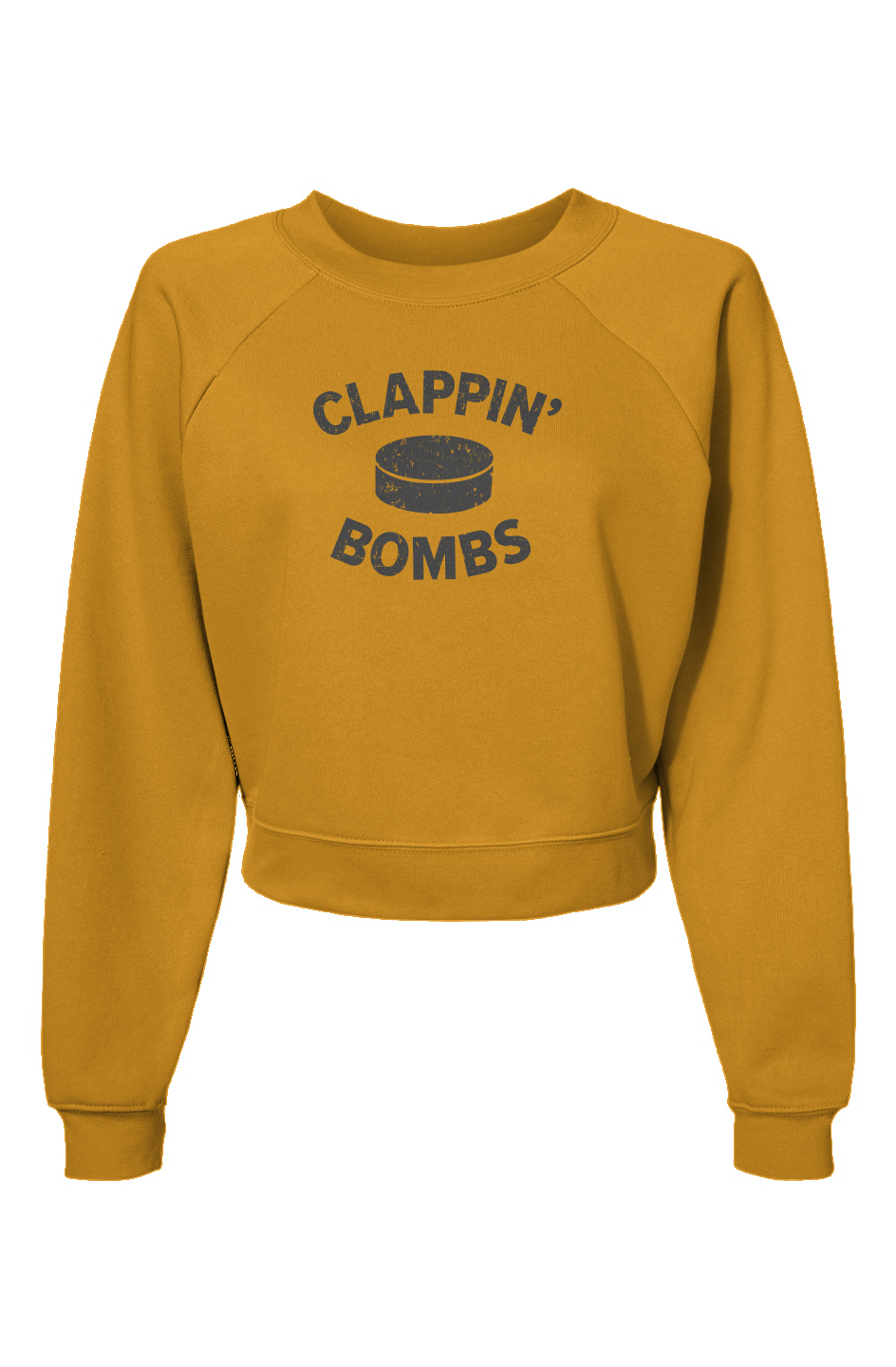 Raglan Rival Clappin' Bombs Puck Pullover Heather Mustard | Barn Garb Hockey Threads
