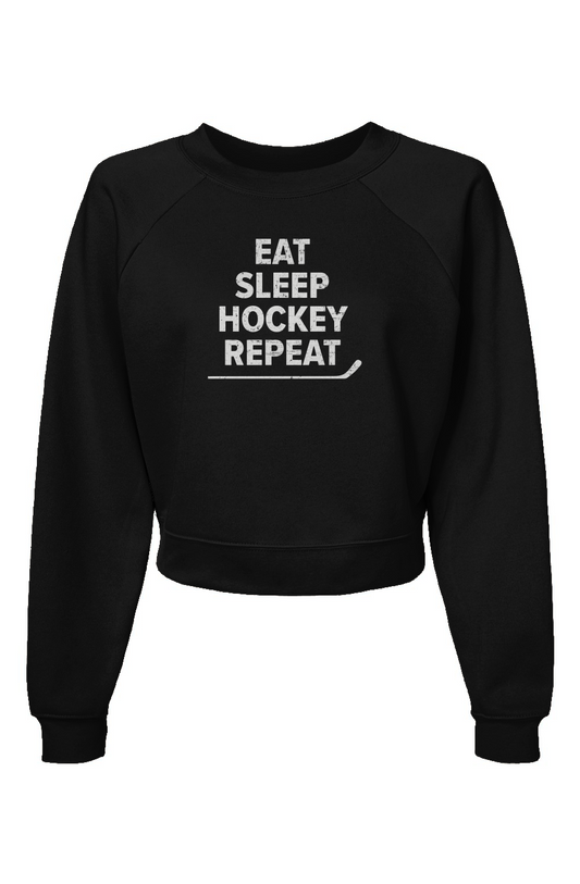 Raglan Rival Eat Sleep Hockey Pullover Black | Barn Garb Hockey Threads