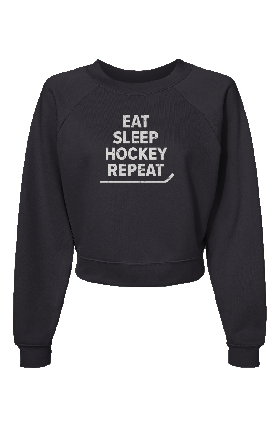 Raglan Rival Eat Sleep Hockey Pullover Charcoal | Barn Garb Hockey Threads