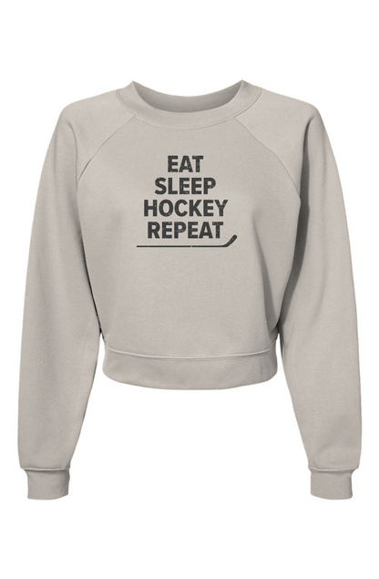 Raglan Rival Eat Sleep Hockey Pullover Vintage White | Barn Garb Hockey Threads