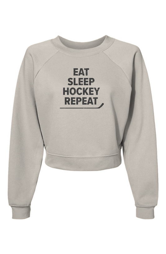 Raglan Rival Eat Sleep Hockey Pullover Vintage White | Barn Garb Hockey Threads