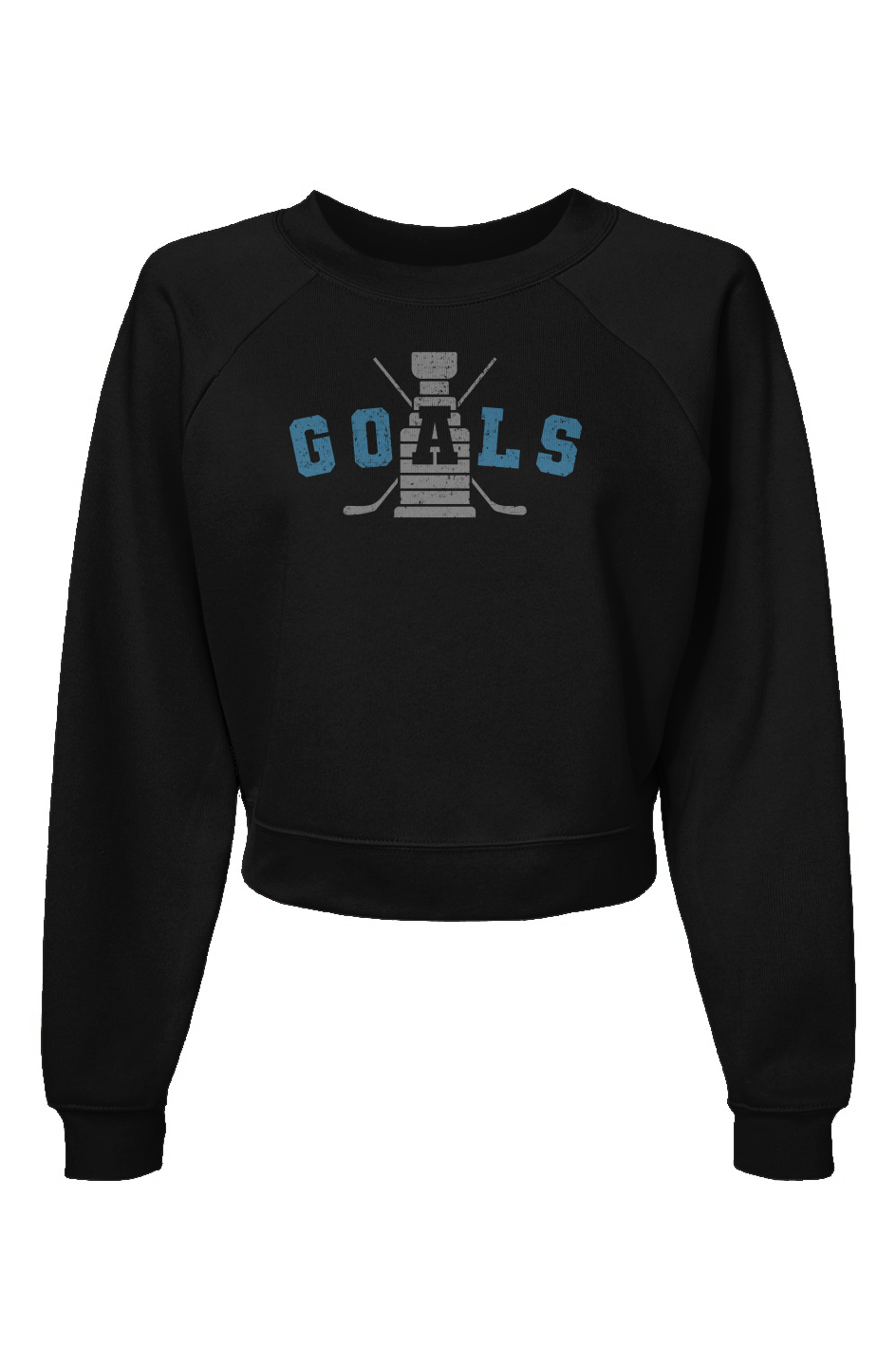 Raglan Rival Goals Crossed Sticks Pullover Black | Barn Garb Hockey Threads